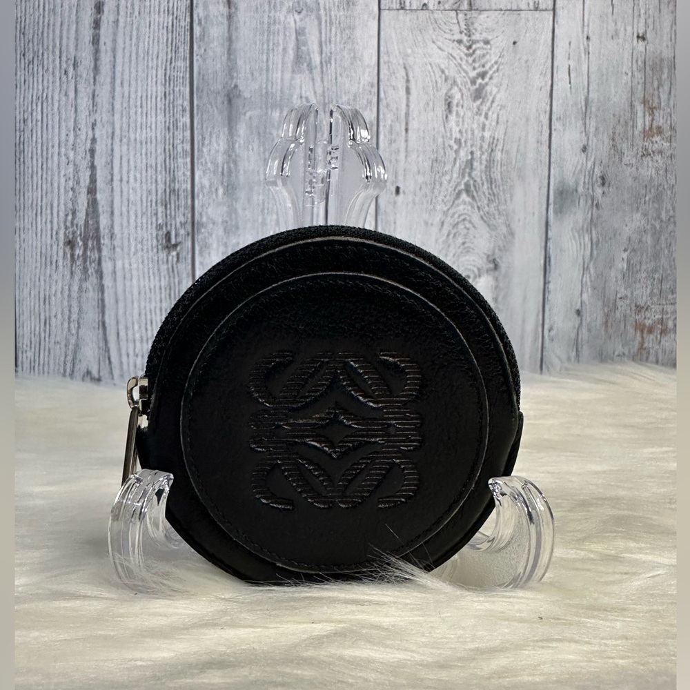 LOEWE leather coin purse in black